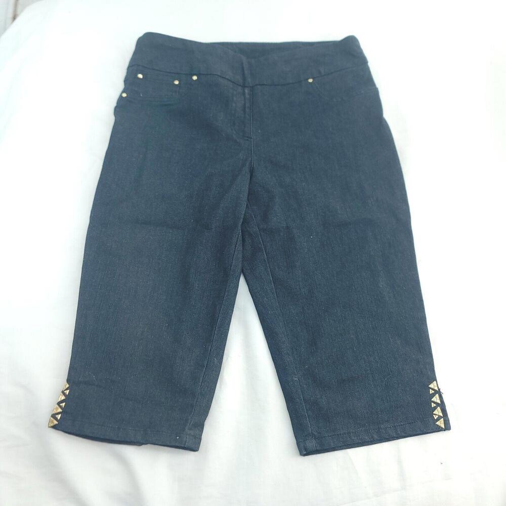 Ruby Rd Black Stud Accents Size 10P Shorts